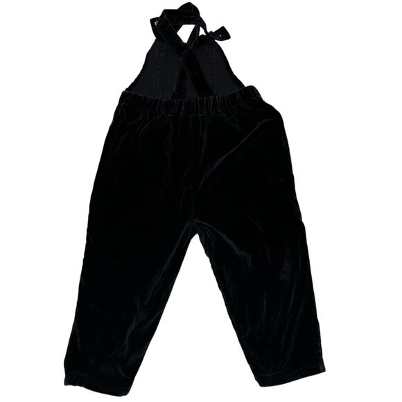 Vintage Old Navy baby Black Velvet look overalls girls size XXL 24-30 months - Picture 2 of 4